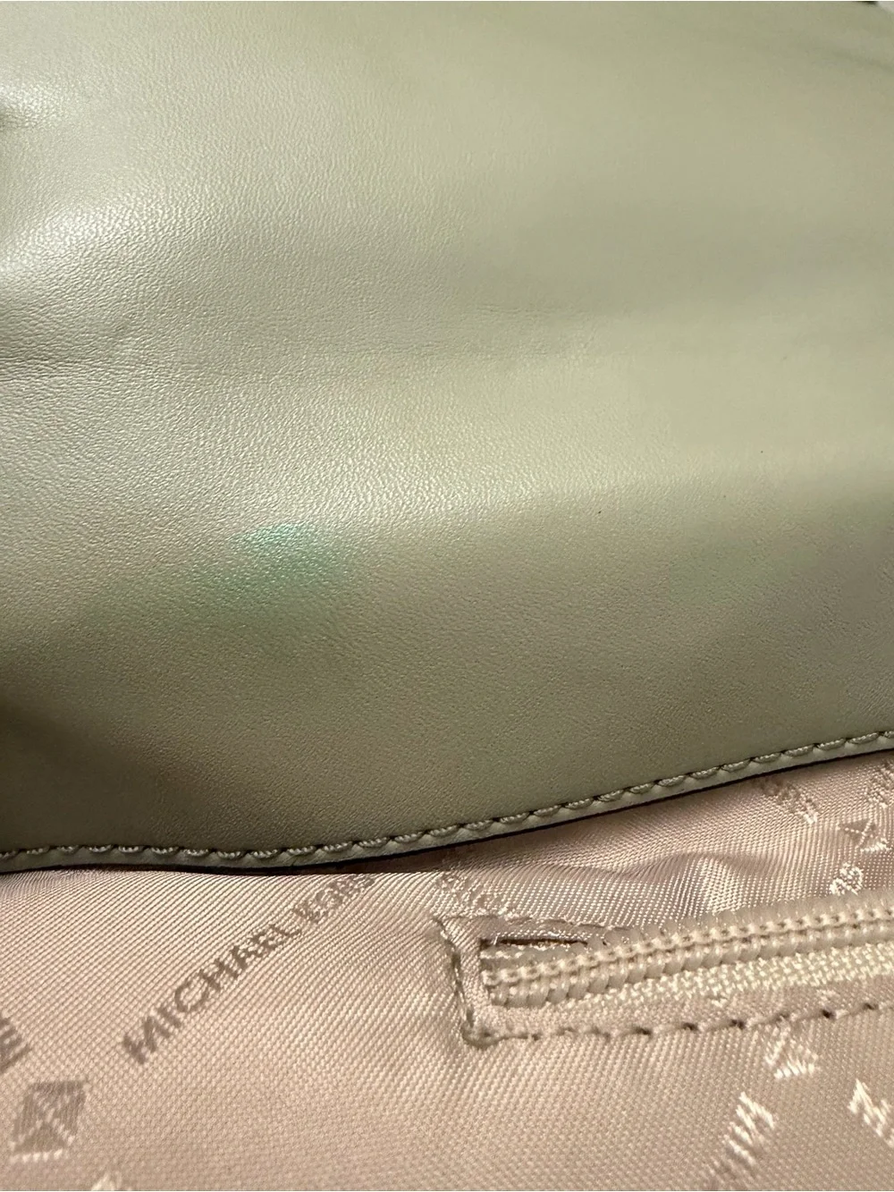Michael Kors Taupe Leather Crossbody Bag with Gold Accents